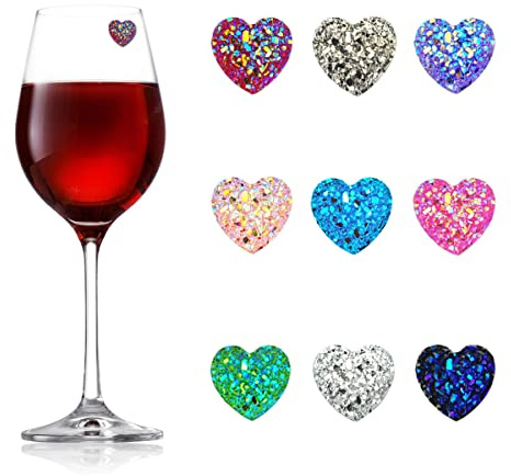 HEYGOO Magnetic Wine Glass Charms, Drink Markers for Glasses