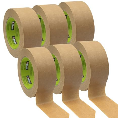 Cooleben Paketband - 6er Pack, Biologisch abbaubares Klebeband, aus umweltfreundlichem Kraftpapier, 80% biobasiertes Material, recycelbar – braun - je 50 m x 50 mm (6 Rollen)