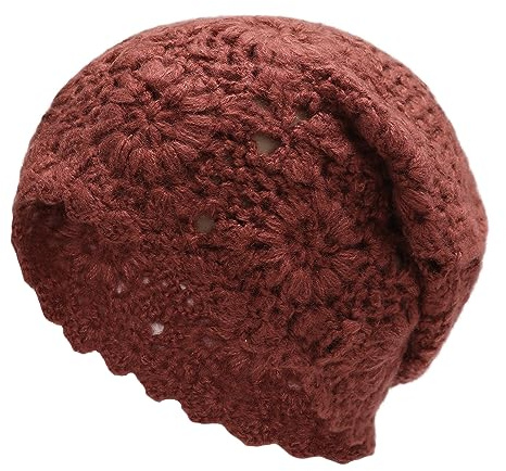 ZLYC Damen Winter Vintage Wolle Strickmützen Beanie Bowler Hut | Gehäkeltes Blumen Leicht und Warm
