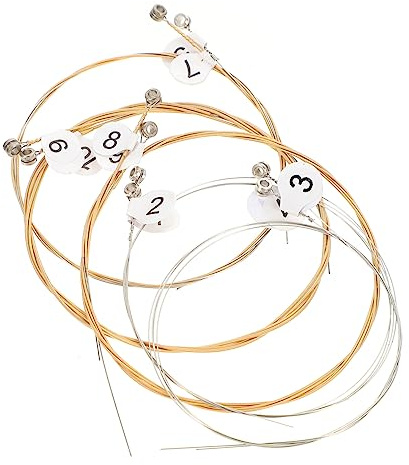 Leiersaiten Komplettset Ersatzsaiten aus Stahl Gold | Replacebare Saitenversorgung, Userfreundliches Design, für Leier Zubehör im 10 Stück Packung
