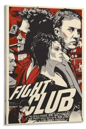 DAGUYS Fight Club Klassisches Vintage-Filmposter mit 19 Drucken, Fotokunst, Malerei, Leinwand, Poster, Heimdekoration, Poster, 60 x 90 cm