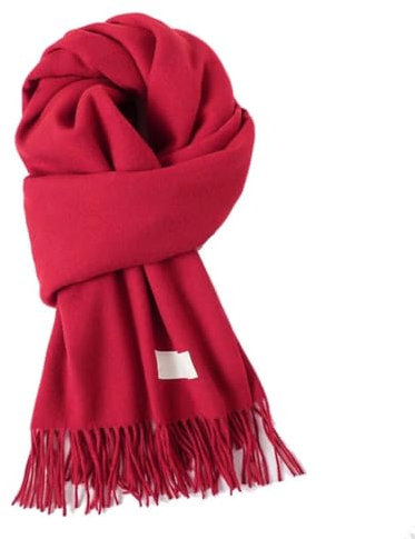 Bettschlange Schal Damen Winter, Warm Wollschal, Winterschal Damen mit Quasten, XXL Kuschelige Warme Winter Schals, Scarf Poncho Cape, 200x70cm,19-Jujube-Rot