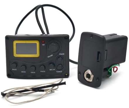 4-Band-EQ-Equalizer, 3 Akustikgitarren-Bass-EQ-Vorverstärker Mit Mikrofon Und Stimmgerät, Gitarren-Tonabnehmer