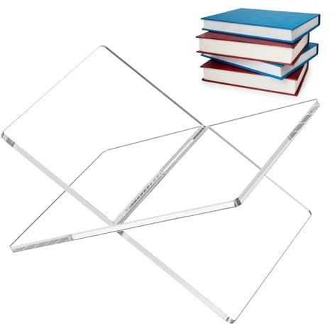 Buchständer aus Acryl, funktionaler X-förmiger Buchständer mit abgerundeten Ecken, Buchständer, Couchtisch, Buchständer, Acryl-Buchhalter zum Präsentieren von Rezepten, Bildern, Bibeln, Lehrbüchern