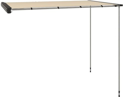 Outsunny Toldo de techo para coche con mástiles telescópicos, Toldo lateral impermeable para coche con altura ajustable, 2,5x1,6m, caqui