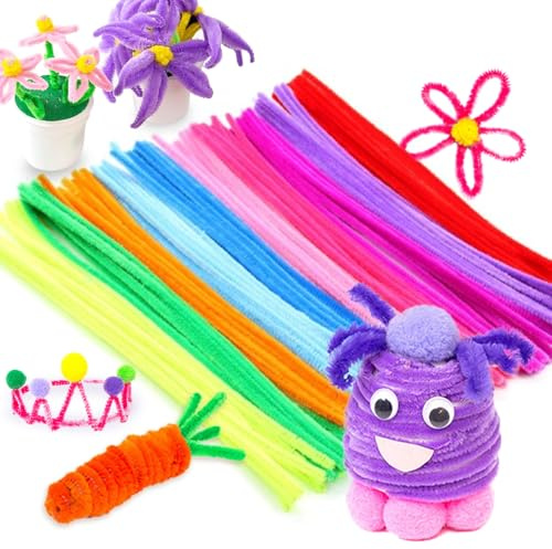Pfeifenputzer 300 Stück Chenilledraht Zum Basteln Biegen Machen,Pfeifenreiniger Lang 30cm x 6mm,Für Diy Bastelsachen und Dekorationen Pipe Cleaner