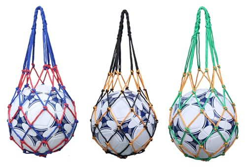 SUJEBKC 3 Stück Ball Mesh Bag,Ballnetz,1 Ball Basketball Mesh Bag Hohe Dicke Mesh Bag Für Den Transport Basketbälle,Volleybälle