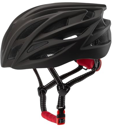 Fahrradhelm für Herren Damen Verstellbar Radhelm Stadthelm mit Abnehmbarer Innenfutter Cityhelm Leicht Rennradhelm Mountainbike MTB Helm für Erwachsene (Black, 57-61CM)