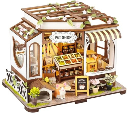 Mini maison de poupée 3D en bois avec LED, kit de maison de poupée miniature et meuble, idée de chambre créative pour cadeau de Saint-Valentin ou d'anniversaire
