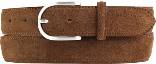 BELTINGER Damen-Gürtel aus Veloursleder 3,0 cm | Velour-Ledergürtel für Damen 30mm | Wildleder-Gürtel mit runder Gürtelschließe