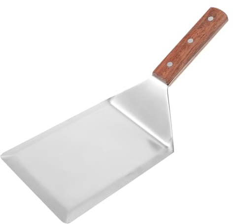 Cabilock Bascula Cocina Precision Espátula Multifunción para Freír Espátula Metálica para Freír Pala De Cocina Mango De Madera y Acero Inoxidable Pala Multifunción para Carne para