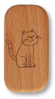 Waya - Kindernagelbürste mit Katze - Nagelpflege für Kinder - kleine Nagelbürste aus Holz mit Motiv - für saubere Fingernägel - Kinderhygiene
