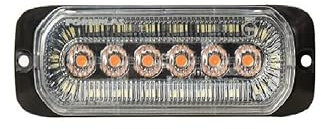 Feu de Gabarit Blanc LED 12V-24V avec Mode Flash de Pénétration Orange Feu de Position Avant + Clignotant Stroboscopique Éclairage d'Urgence pour Camion Poids Lourds Utilitaire Véhicule Industriel