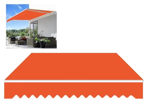 Ersatzstoff für Markise mit wasserdichter Beschichtung, Polyester Markisenstoff ohne Rahmen für Fenster (Beige 200 x 150 cm)