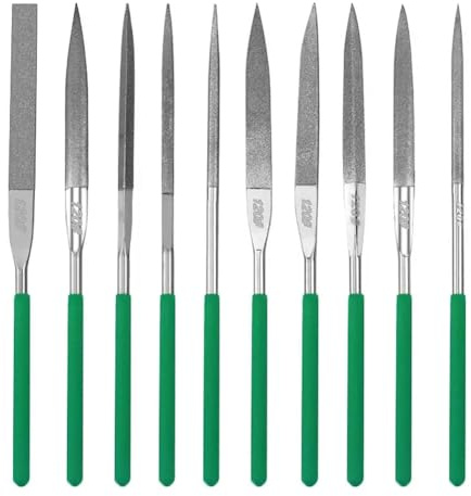 Steowsey Set di 10 lime diamantate ad ago di precisione, lime diamantate per limare metallo, ceramica, pietra, gioielli A