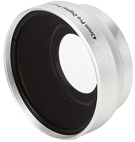 Qukaim Lente gran angular de cristal óptico plateado de 0,45X, lente adicional para lentes de cámara de 4 m, aumento, compatible con varios modelos de cámara