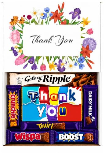 Sweet Shoppe Thank You Chocolate Hamper Gift – Letterbox Friendly Chocolate Box, Appreciation Present for Staff, Colleagues - Friends