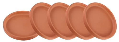 Abaodam 5 Pièces Soucoupes Terre Cuite pour Pots de Fleurs Plateaux de Drainage Élégants pour Plantes Intérieures Extérieures