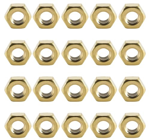 20 Pcs M6 Hex Hexagon Nut M6 (6mm) Brass Hex Nuts