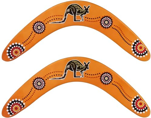 Noaxylic 2 Pezzi Boomerang di Legno, Classico a Forma di V Boomerang, Giocattolo Volante, per Sviluppo delle Abilità Motorie Divertente, per attività all'Aria Aperta, per attività con Famiglia