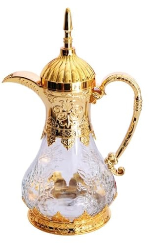 Peosaard Turkish Coffee Pot, Arabic Coffee Pot, 1600ml Large Capacity Glass, Portable Water Bottle, Multipurpose Juice Tea Kettle for Home Kitchen, Glass