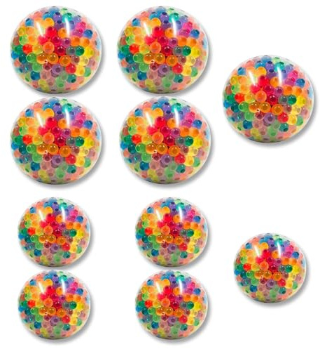 10 Stück Quetschball Squishy, Anti Stress Bälle für Erwachsene & Kinder mit Autismus, Hand Übungsbälle, für Angst Abbauen und Beruhigung, Kindergeburtstag Par