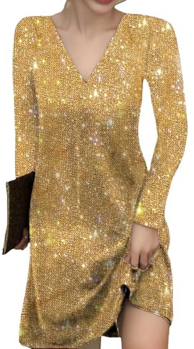 Paillettenkleid Glamour Leicht Elegant Rocker Karneval Glitzer Kleid Pailetten Luftig Dance Party Festival Outfit
