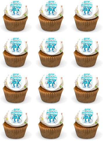 Italian Brainrot 67 Themed Edible Cupcake Toppers 24 x Precut Round