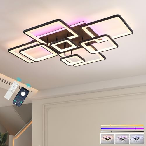 ZAITINZ LED Deckenleuchte 100W,Wohnzimmerlampe dimmbar mit Fernbedienung