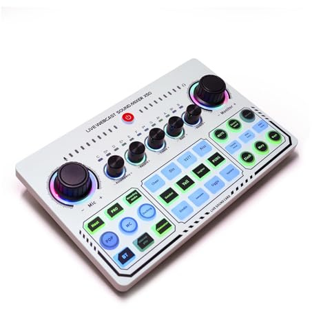 Mezclador de audio, Tarjetas de sonido for estudio grabación profesional, transmisión en vivo, tarjeta USB, interfaz mezclador audio for juegos Para karaoke en estudio