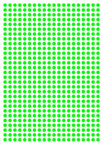 1160 Klebepunkte, 5 mm, Neon grün, aus PVC Folie, Markierungspunkte, Punkt, Vinyl, leuchtend, rund, selbstklebend