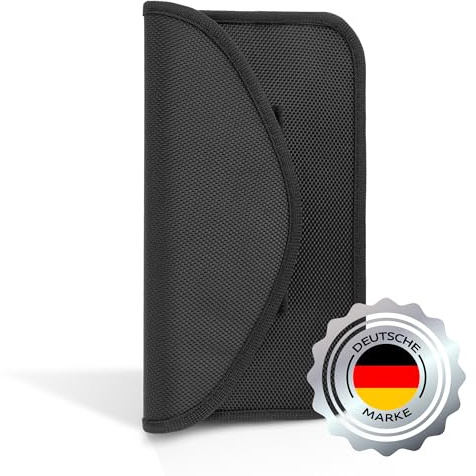 ECENCE 1 Sacchetto di schermatura Faraday per Cellulare, Smartphone, RFID, Protezione chiave auto Keyless, Custodia schermata Telefono, Nero
