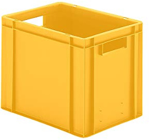 Euro de formato de contenedores apilables, paredes y suelo cerrado – Dimensiones: 400 x 300 x 320 mm – Amarillo