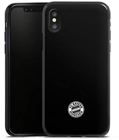Silikon Hülle kompatibel mit Apple iPhone X Case schwarz Handyhülle Offizielles Lizenzprodukt FCB FC Bayern München
