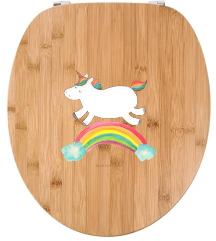 Mr. & Mrs. Panda Motiv WC Sitz Einhorn Regenbogen - Geschenk, Unicorn, Klodeckel, Einhornpower, Klobrille, WC-Sitz, Erwachsenwerden, Glitzer,