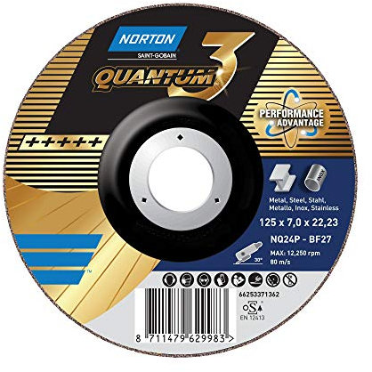 NORTON Lot de 10 disques abrasifs coudés 180 x 7 x 22,23 NQ 24 P Quantum3