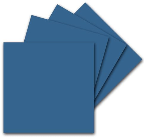 50 Einzel-Karten Quadratisch - 15 x 15 cm in Royalblau (Blau) - 240 g/m² - blanko Bastel-Karten, Postkarten, Bastelkarton in Ton-Papier Qualität