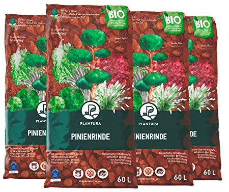 Plantura Bio Pinienrinde, 25-40 mm, 240 L, grob, naturbelassen & dekorativ, unterdrückt Unkrautwuchs