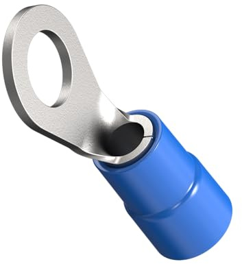 ERKO professional insulated ring cable lugs 100 pieces for M3 screws and wire size of 1.5 ÷ 2.5 mm², with polyamide insulation, manufactured according to DIN 46234