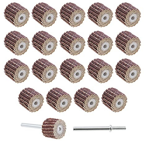 eMagTech Lot de 20 disques abrasifs grain 120 pour outils rotatifs avec manche long mandrin 13 x 12 x 3 mm