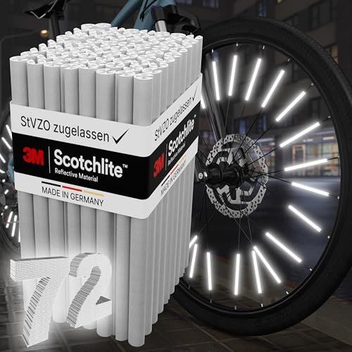 Speichenreflektoren [mit ORIGINAL 3M™-Reflexmaterial] super hell I mit StVZO Zulassung I einfache Montage I Fahrrad Speichen Reflektoren I Fahrrad Reflektoren I Katzenaugen Alternative (72 Stück)