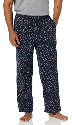 Amazon Essentials Men's Vävd pyjamasbyxa rak passform, Marinblå Paisley, 3XL