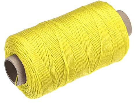 sourcing map Torcida Albañil Línea Nylon Cordel Cuerda Cordón Amarillo 100M/109 Yardas 1mm Diámetro para Redes, Paisajismo, Hogar Mejora, Bricolaje Proyecto, Artesanía, Albañilería