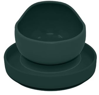 Petite&Mars Set di stoviglie in silicone per bambini TAKE&MATCH * 4 pezzi piatto ciotola posate massaggiagengive * con ventosa * senza BPA * lavabile in lavastoviglie lavabile in microonde (2 piatti e