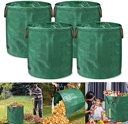 Yznahre 4x Gartensack Gartenabfallsack mit Griffen Laubsack Gartensäcke 272L, Selbststehender Faltbar Laubsäcke Rasensack für Gartenabfall Laub Gartenabfall Gartenabfälle