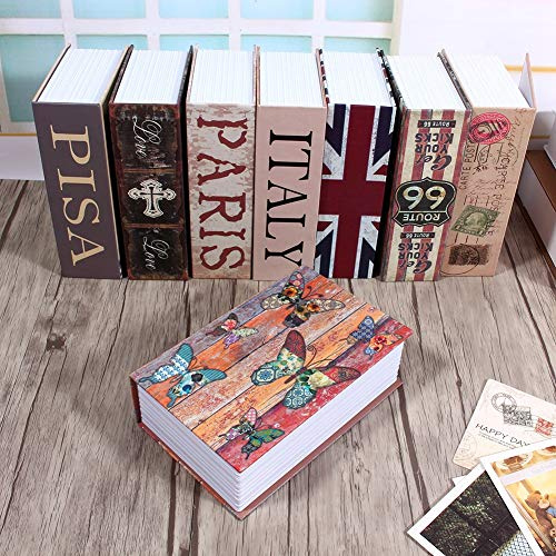 Hidden Security Dictionary Safe Box for Cash and Valuables - Portable Lock Book Storage Locker for Money Jewelry with 2 Keys (Butterfly Type)