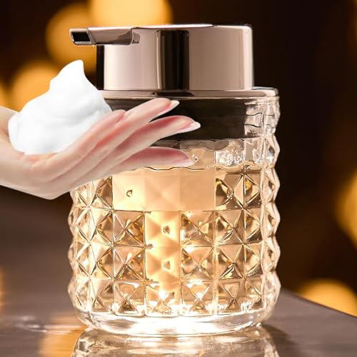 CICUFY Glass Hand Foaming Soap Dispensers with Silver Pump - 1 Pack