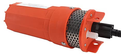 JMorCO Pompe Submersible, Pompe à Eau Solaire pour puits Profond 6,5 L, Coque alimentée par Batterie, déconnexion Rapide, Levage de 230 Pieds pour Bassin (Orange)
