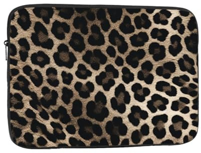 Laptop Case Black Leopard Print Printed Laptop Sleeve Laptop Bag Shockproof Protective Notebook Case 17 inch