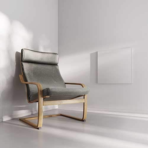 heatness Infrarotheizung Simpel Wand Pro, M – Wandheizung energiesparend, 300 Watt, Heizkörper zur Wandmontage, 60 x 60 x 2,5 cm für bis zu 7 m²
